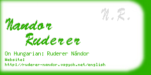 nandor ruderer business card